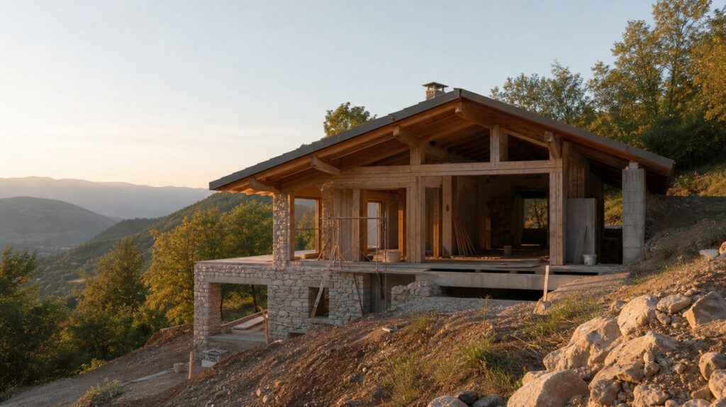 construire une maison sur un terrain en pente